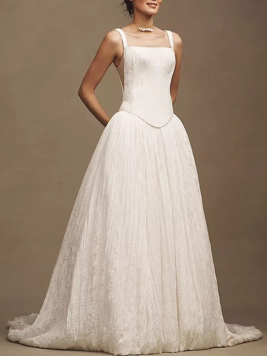 Jenny Yoo Dresses & Skirts - Jenny Yoo Aria Crinkled Wedding Dress NWT